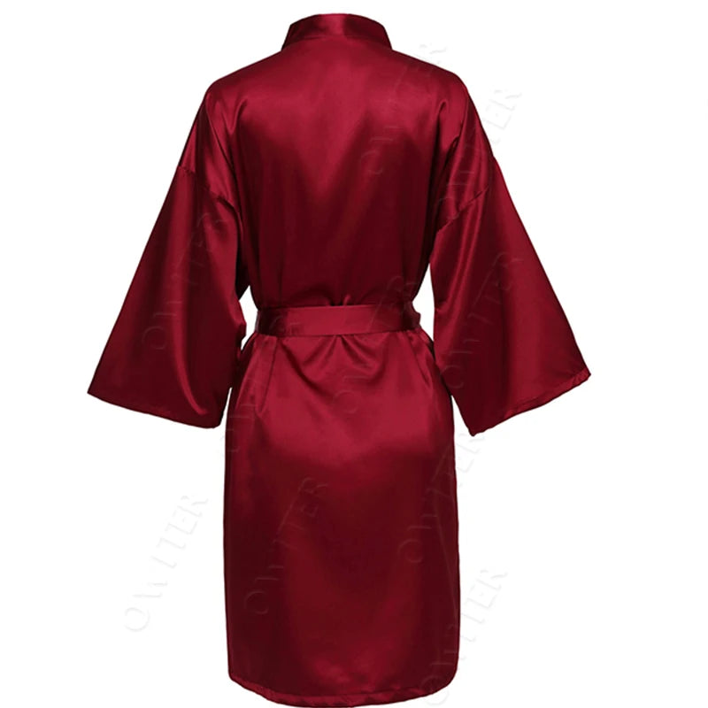 Bride Bridesmaid Robes Satin Solid Robe Orange Silk Robes for Women Ladies Satin Robe Women Wedding Robes