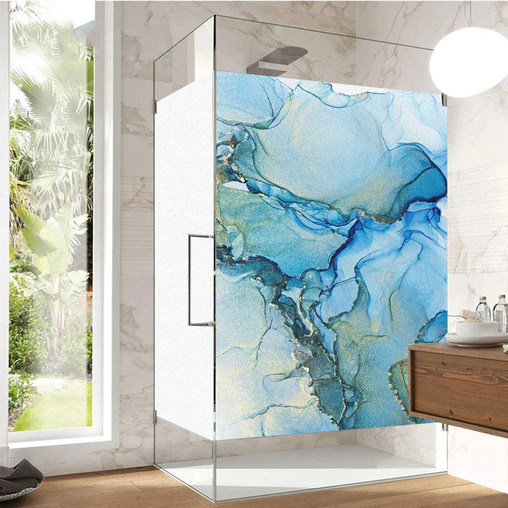 Window Film Privacy Frosted Glass Sticker Heat Insulation and Sunscreen Mable Decoration Window sticker for Home