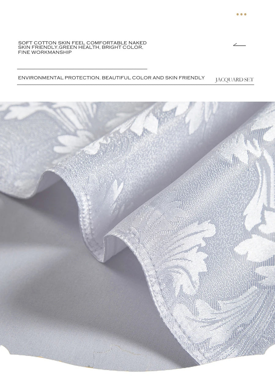 WASART Satin rayon jacquard white duvet cover couple 2 people double bed quilt cover bedding set queen king size comforter set