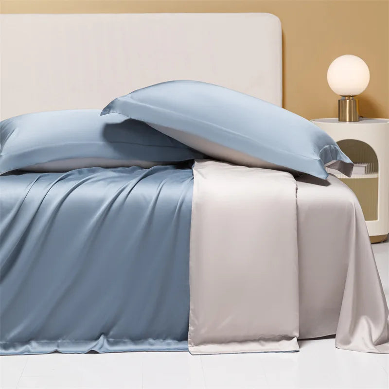 160 Lenzing Tencel four-piece Tencel summer solid color high-grade ice silk bed sheet quilt cover bedding