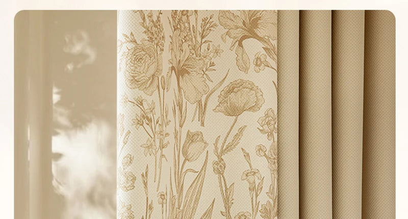 Retro Light Luxury Style Drapes Large Area Bedroom Full Blackout Curtain Home Living Room Drape Floor-to-ceiling Window Curtains