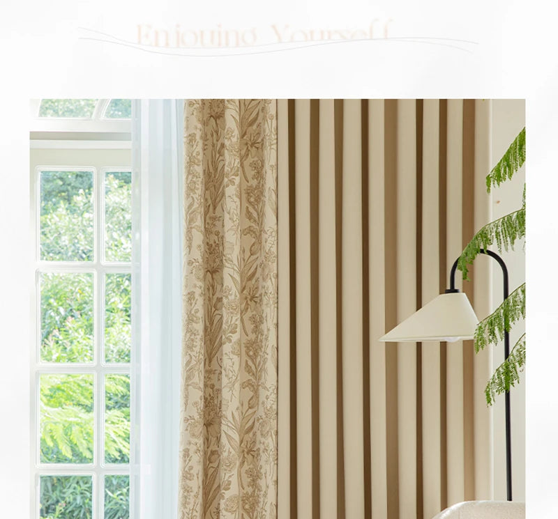 Retro Light Luxury Style Drapes Large Area Bedroom Full Blackout Curtain Home Living Room Drape Floor-to-ceiling Window Curtains