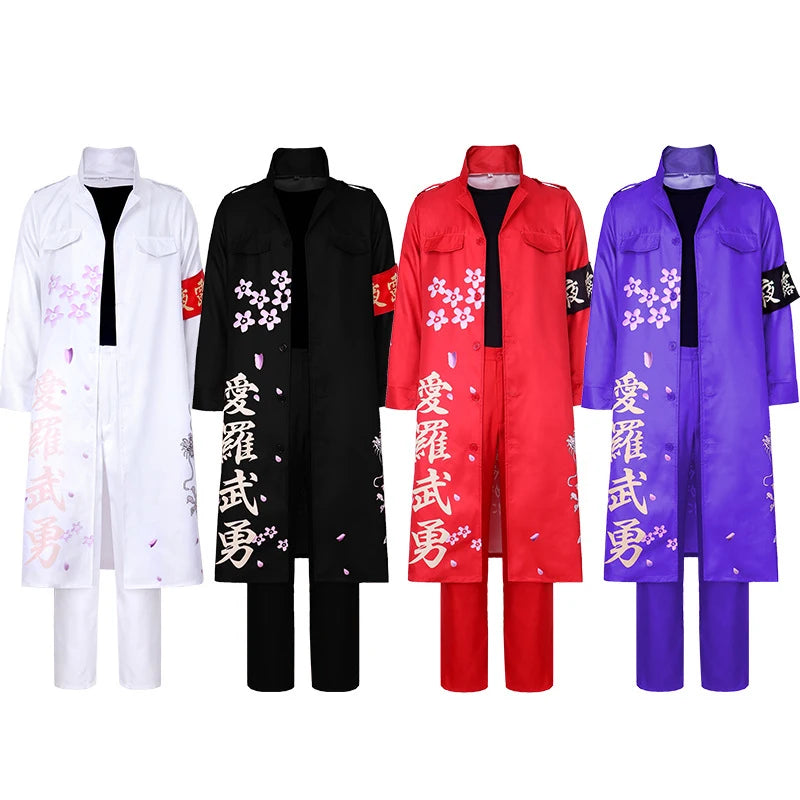 Anime Japanese Bosozoku Kimono Cosplay Costume Special Attack Uniform Coat Dragon Pattern 6 Colors Halloween Christmas Carnival