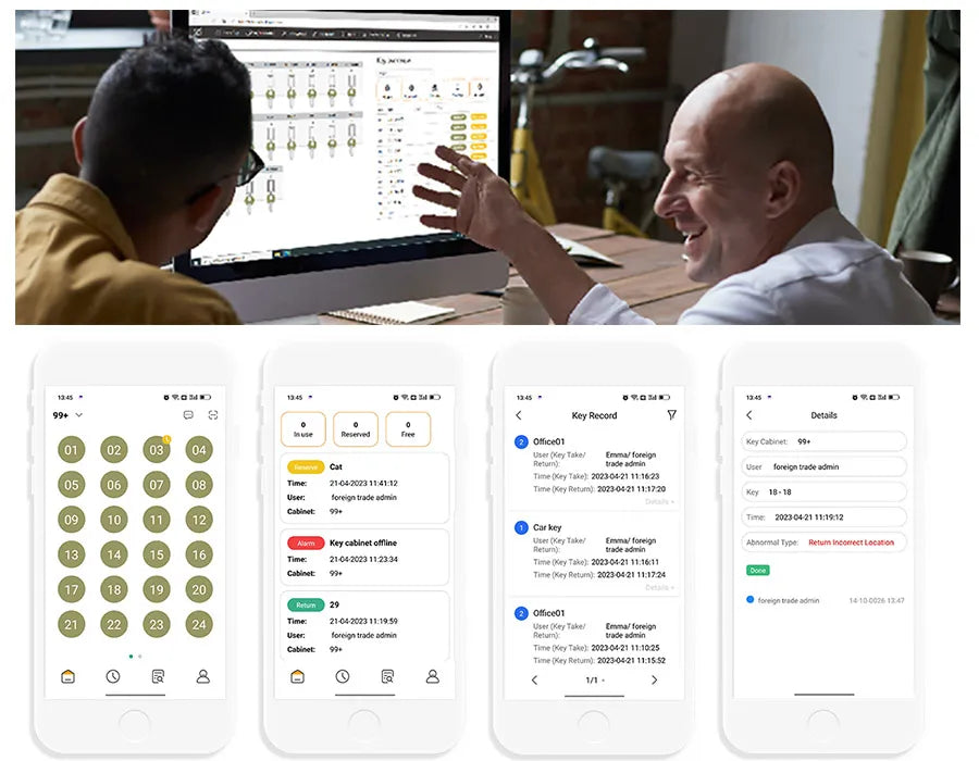 2021 Wall Mount Fingerprint Controlled Key Storage Lock Box Metal Key Safes