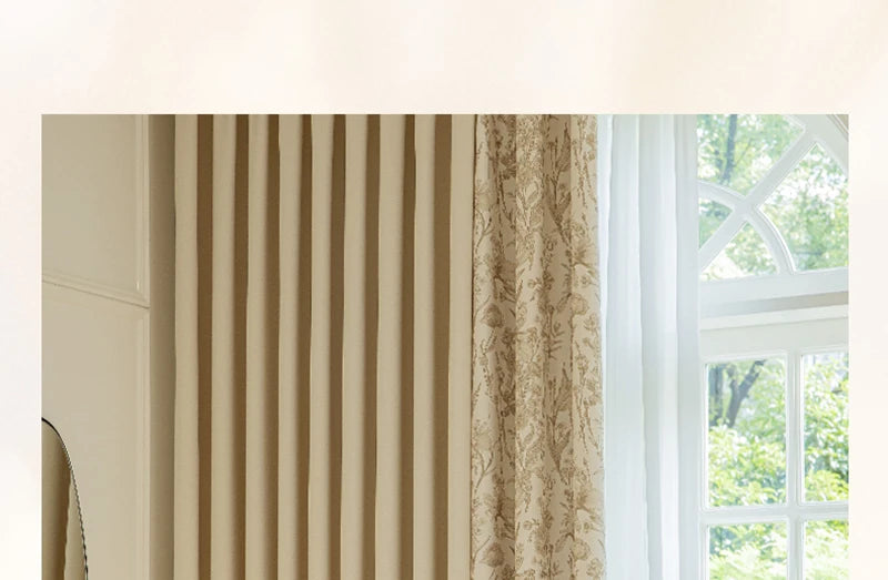 Retro Light Luxury Style Drapes Large Area Bedroom Full Blackout Curtain Home Living Room Drape Floor-to-ceiling Window Curtains