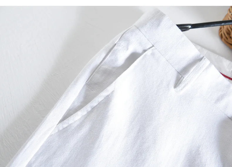 Top Selling Product In 2023 Spring Summer New Fashion 100% Linen Casual Pants Men Clothing Loose Straight Oversize Trousers