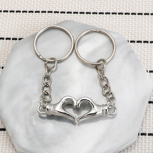 1 Pair Alloy Hand Magnet Couple Key Ring Sweet Key Chains DIY Jewelry Gifts