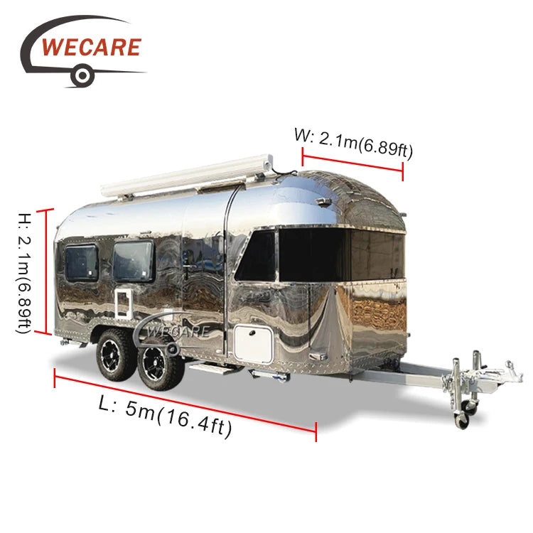 Wecare Motor Home RV Motorhomes RVs Campers Motorhomes Caravans RV Airstream Travel Off Road Camper Trailer with Bathroom