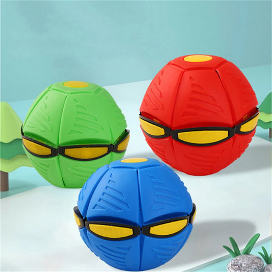 Interactive Flying Saucer Ball Outdoor Magic Durable Soft Rubber Funny Pet Dog Toy Flying Saucer Ball Interactive Throwing Ball
