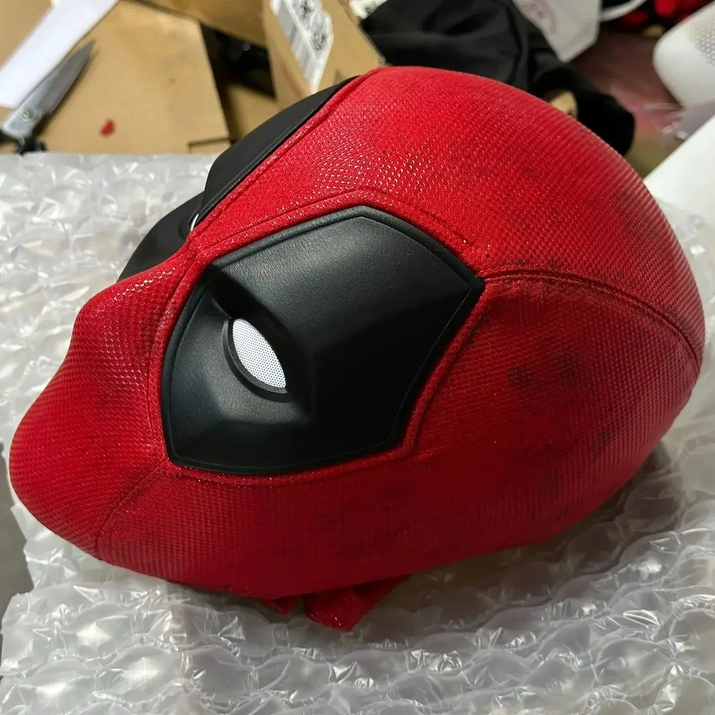 Marvel Deadpool Mask with 3D Screen Printed Fabric & 1 Pair of Magnetic Normal Eyes Halloween Cosplay Costume for Birthday Gift