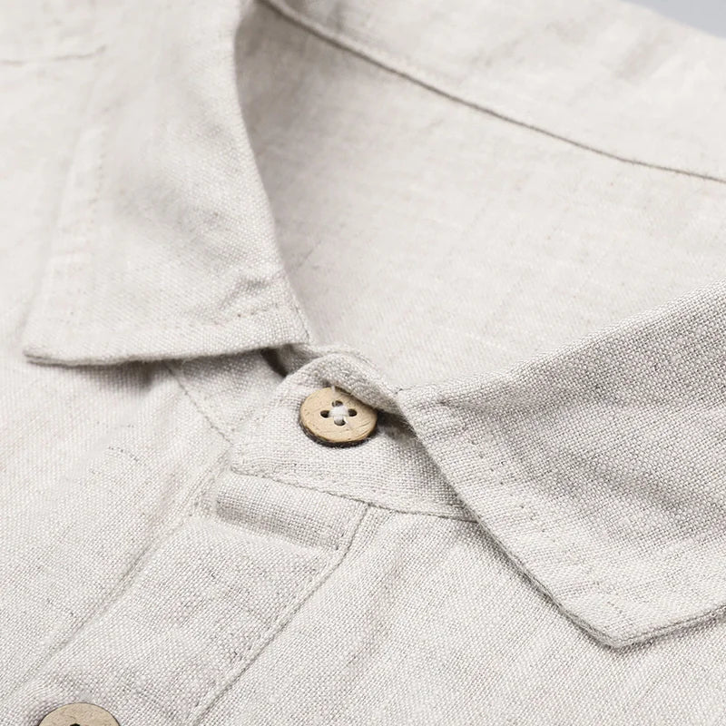 100% Linen Men Summer Shirts 2022 New Men's Fashion Comfortable Breathable Casual Classic Korean Pullover