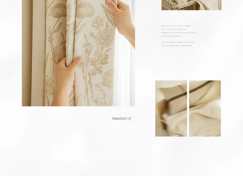 Retro Light Luxury Style Drapes Large Area Bedroom Full Blackout Curtain Home Living Room Drape Floor-to-ceiling Window Curtains