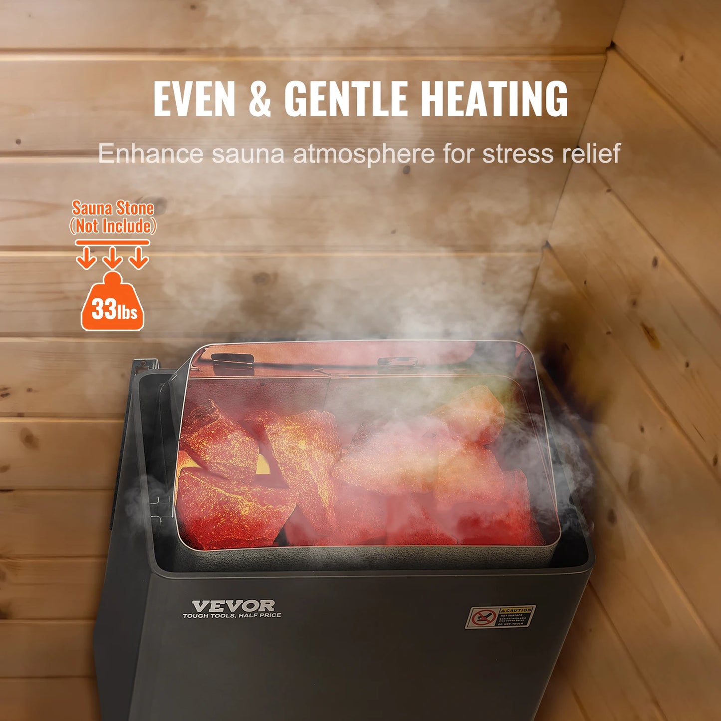 VEVOR Sauna Heater 3/4.5/6/9KW 220V Electric Sauna Stove Steam Bath Sauna Heater for Max. 317-459 Cubic Feet Home Hotel Spa