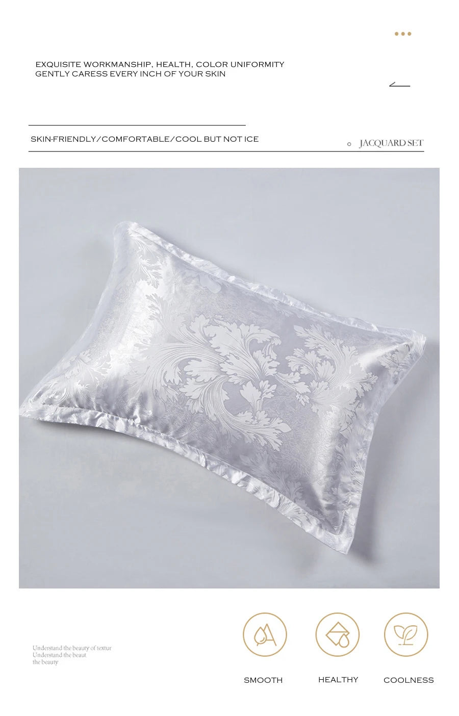 WASART Satin rayon jacquard white duvet cover couple 2 people double bed quilt cover bedding set queen king size comforter set