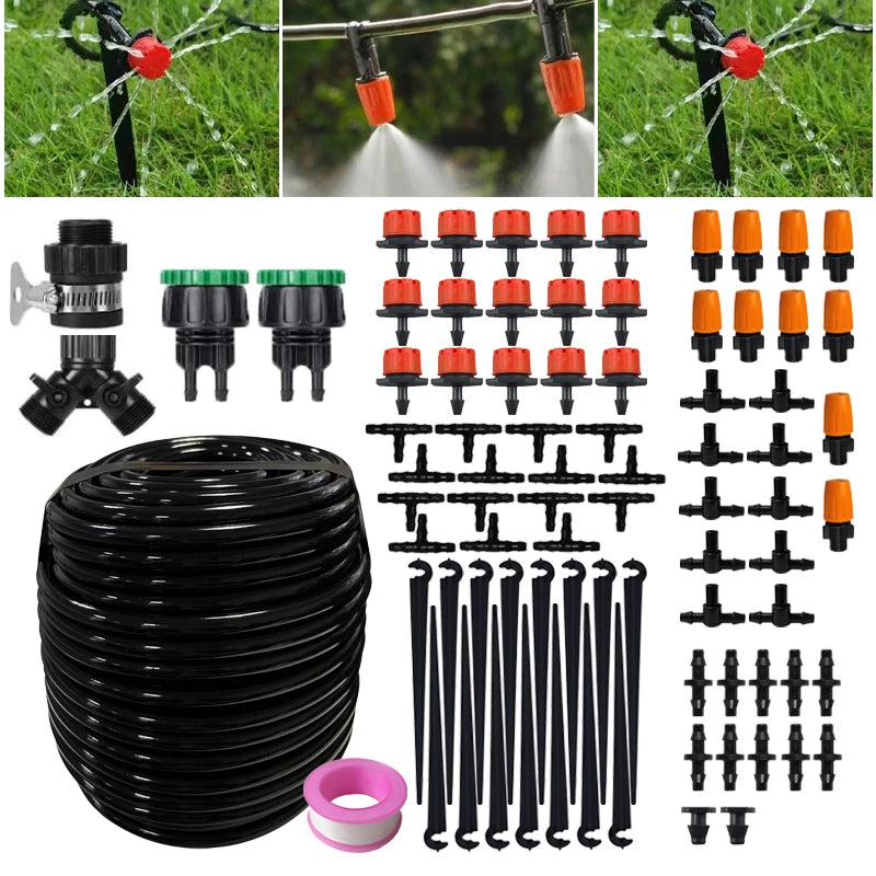 15M/30M Plant Watering Kit Smart Garden Misting System Self Automatic Sprayer Timer Drip Irrigation For Garden Bed Patio