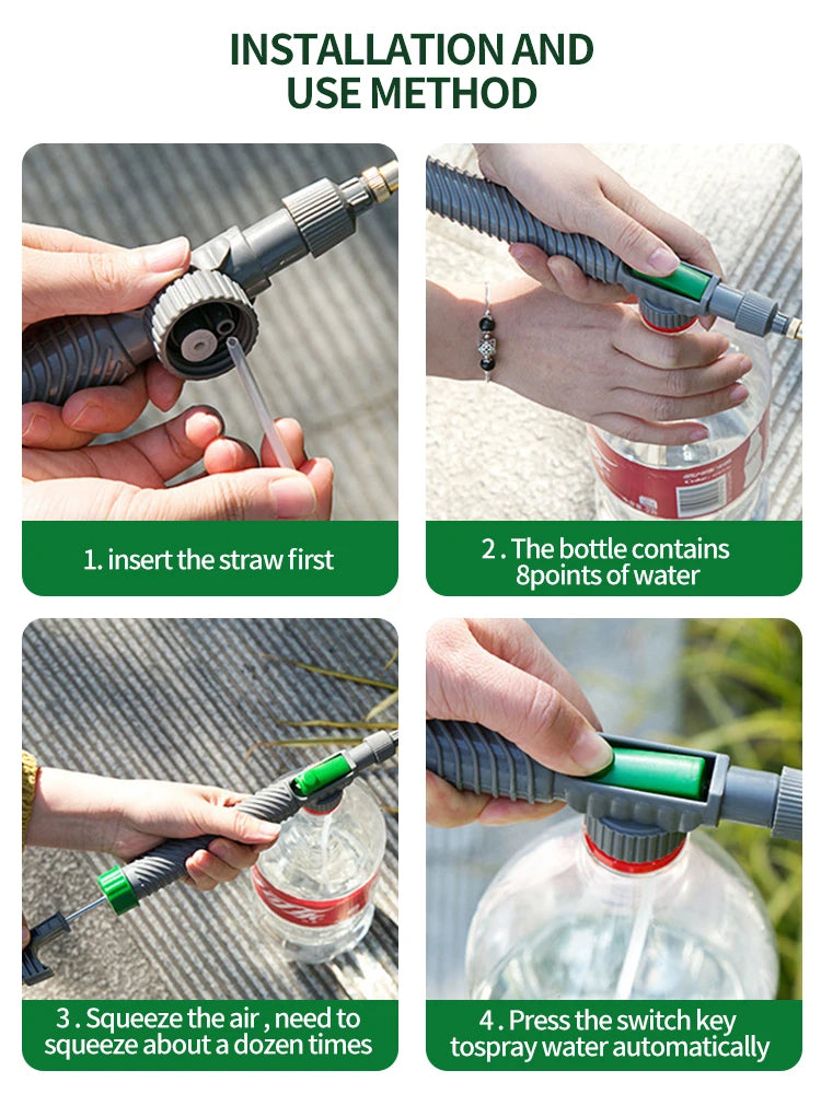 High Pressure Air Pump Sprayer Adjustable Nozzle Drink Bottle Spray Agricultural Garden Watering Tools Beverage Bottle Sprayer