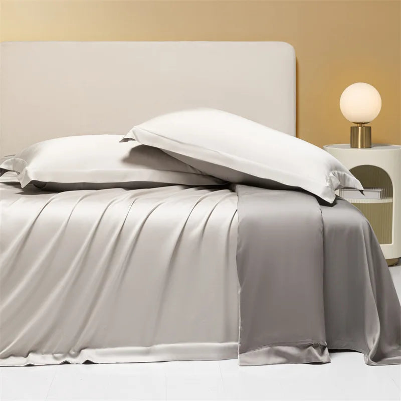 160 Lenzing Tencel four-piece Tencel summer solid color high-grade ice silk bed sheet quilt cover bedding