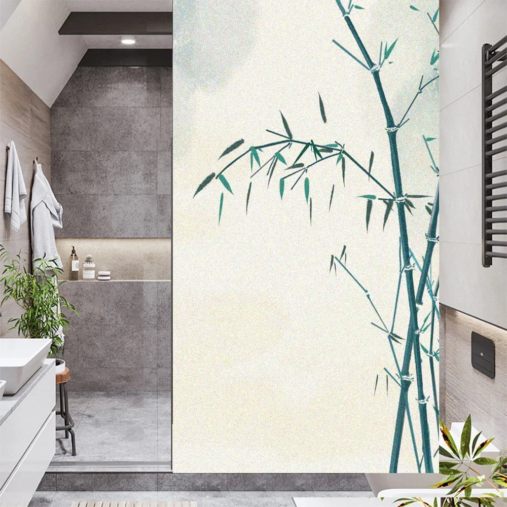 Window Film Privacy Bamboo Glass Sticker UV Blocking Heat Control  Window Coverings Window Tint for Homedecor