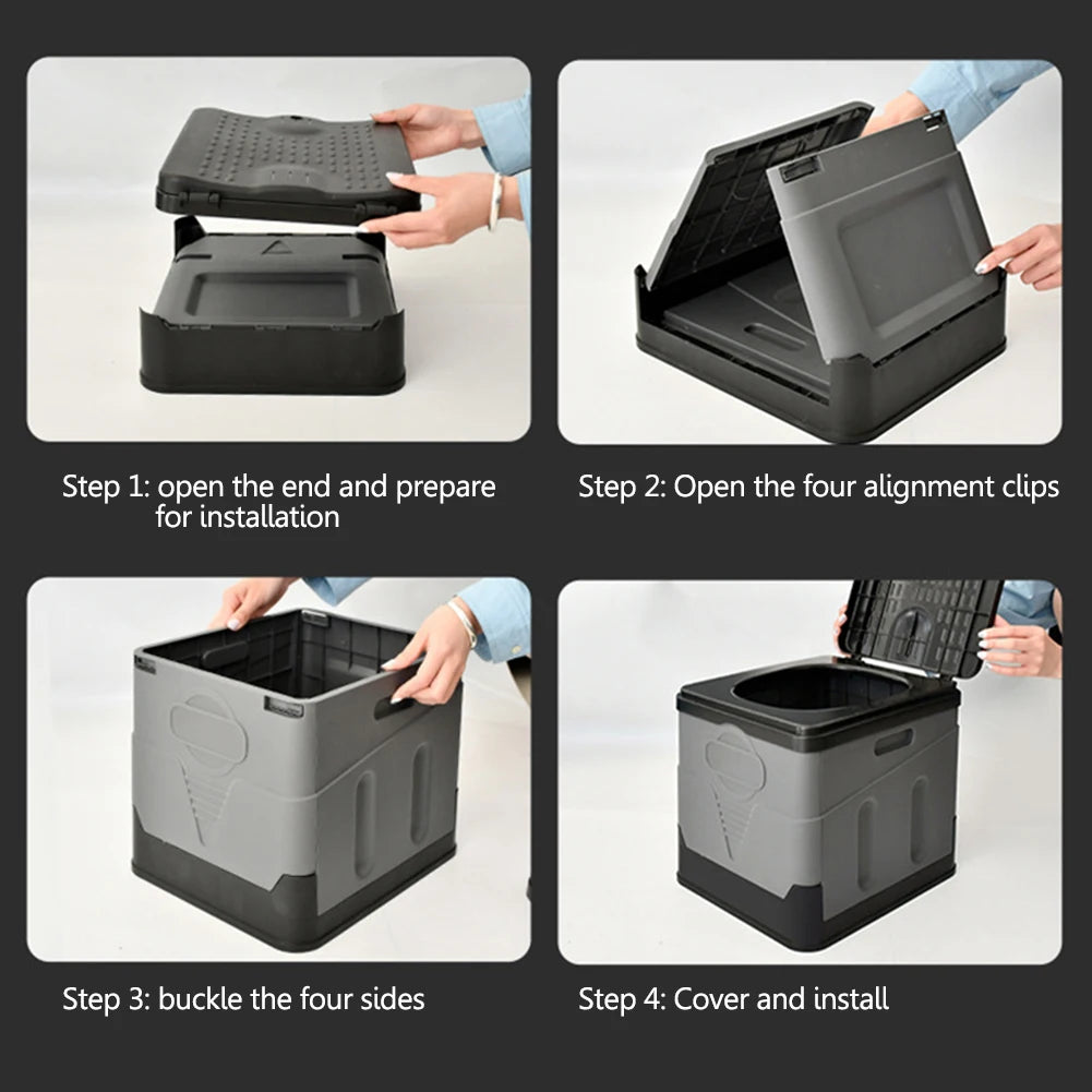 Portable Folding Toilet for Camping Travel Folding Car Emergency Toilet with Cover Seat Toilet Reusable Toilet for Adults Kids