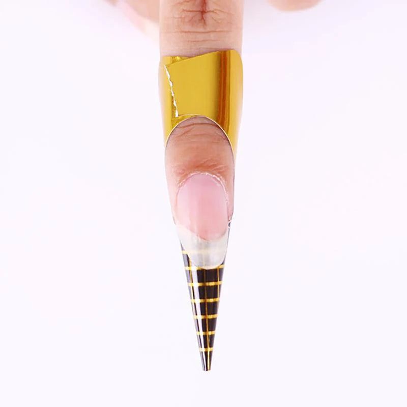 20/50/100Pcs/set Nail Form Beauty Nail Art Extension Sticker,  Manicure Trimming DIY Crystal Nail Form Paper Holder Stencil Tool