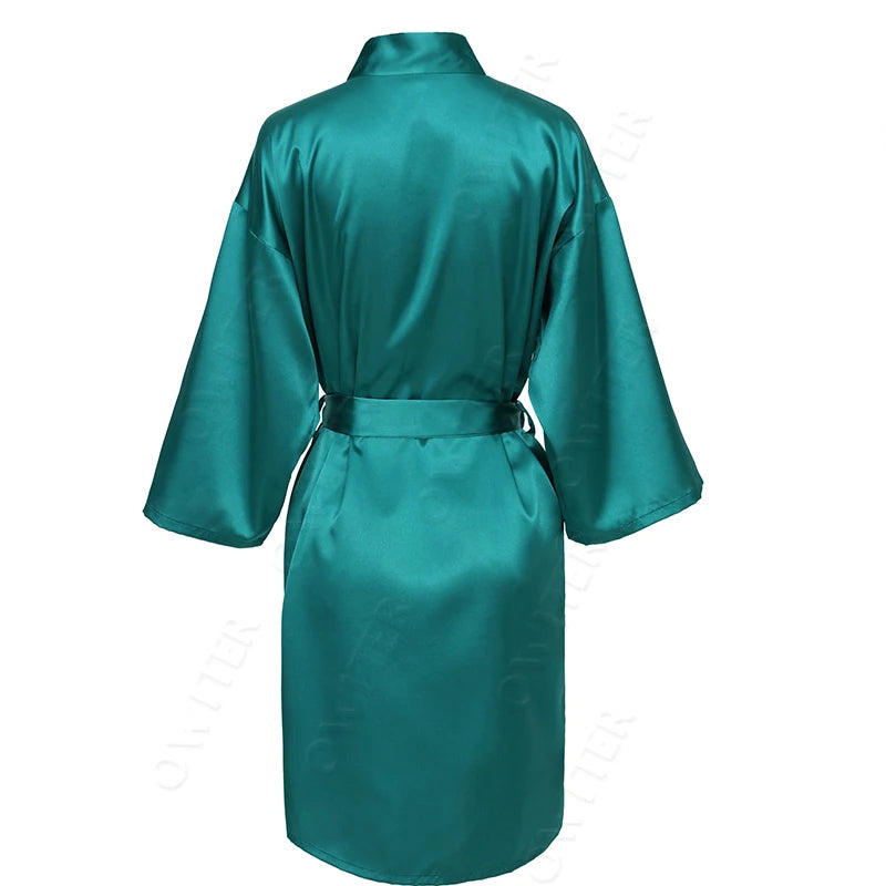 Bride Bridesmaid Robes Satin Solid Robe Orange Silk Robes for Women Ladies Satin Robe Women Wedding Robes