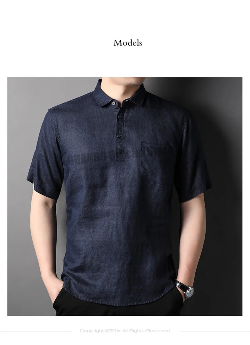 100% Linen Men Summer Shirts 2022 New Men's Fashion Comfortable Breathable Casual Classic Korean Pullover