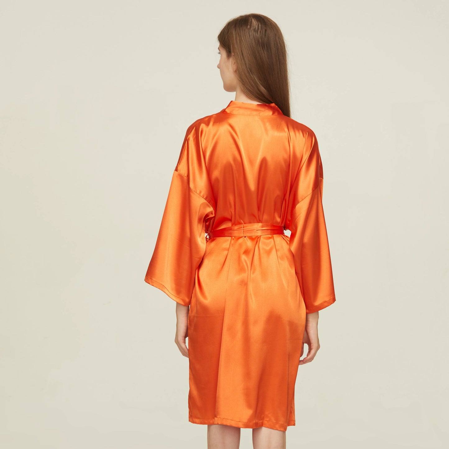 Bride Bridesmaid Robes Satin Solid Robe Orange Silk Robes for Women Ladies Satin Robe Women Wedding Robes