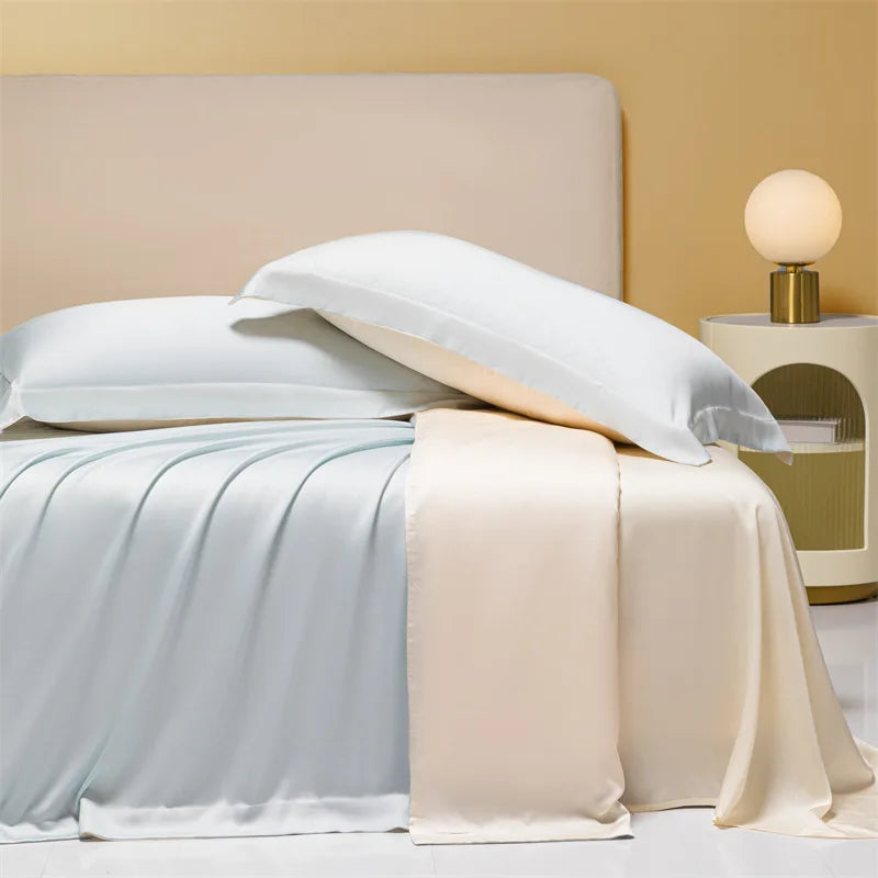 160 Lenzing Tencel four-piece Tencel summer solid color high-grade ice silk bed sheet quilt cover bedding