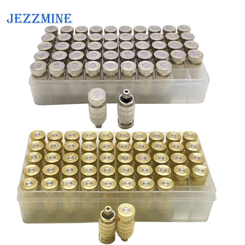 High Quality 50pcs High Pressure Brass Fog Mist Nozzle Fogging Spray Head 10/24 Male Threaded 0.1-0.8mm Orifice Fog Nozzles