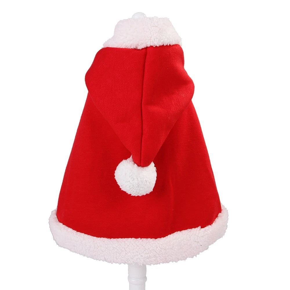 Winter Cat Costume Santa Cosplay Funny Transformed Cat Dog Pet Christmas Cape Dress Up Clothes Red Scarf Cloak Props Decoration