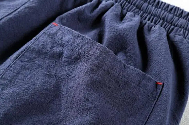 Fashion New In Sale Trousers for Men Cotton Linen Wrinkle Black Summer Casual Pants Man Korean Style Aesthetic Stylish Trend Y2k
