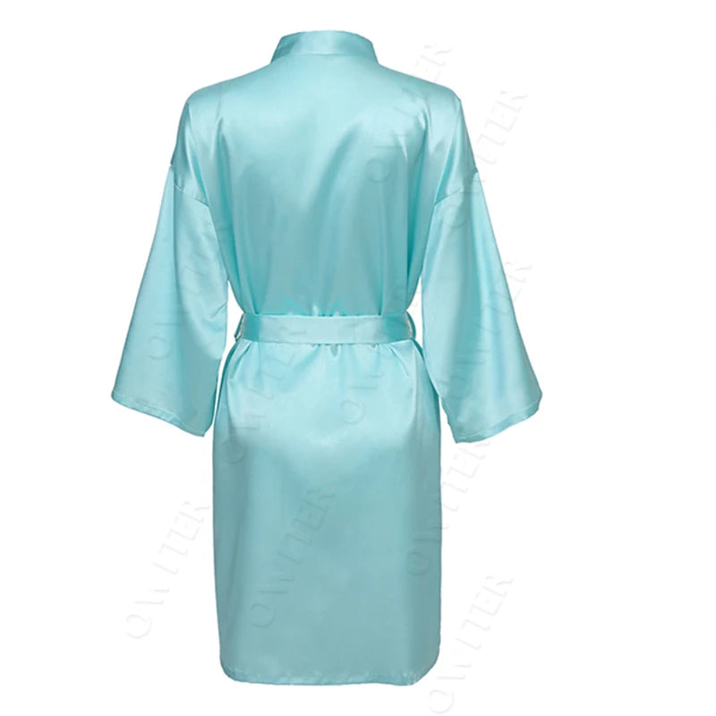 Bride Bridesmaid Robes Satin Solid Robe Orange Silk Robes for Women Ladies Satin Robe Women Wedding Robes