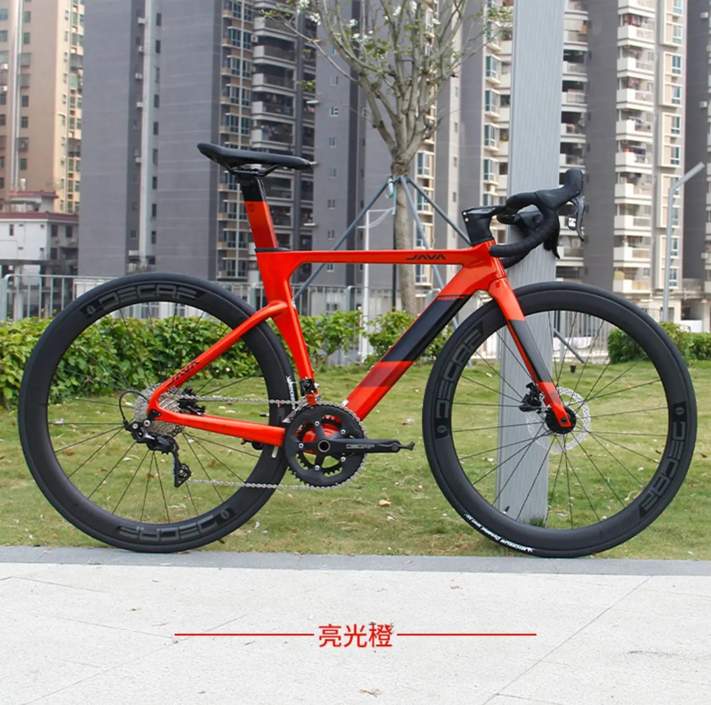 JAVA FUOCO TOP Road Bike 24 Speed Carbon Fiber Road Bicycle R7120 105 Hydraulic Disc Brake Racing Cycling Fuoco-Top DECAF UCI