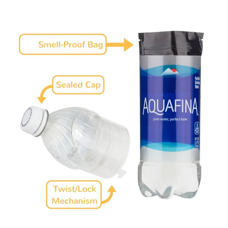 Diversion Water Bottle Shape Surprise Secret 710ML Hidden Security Container Stash Safe Box With A Food Grade Smell Proof Bag