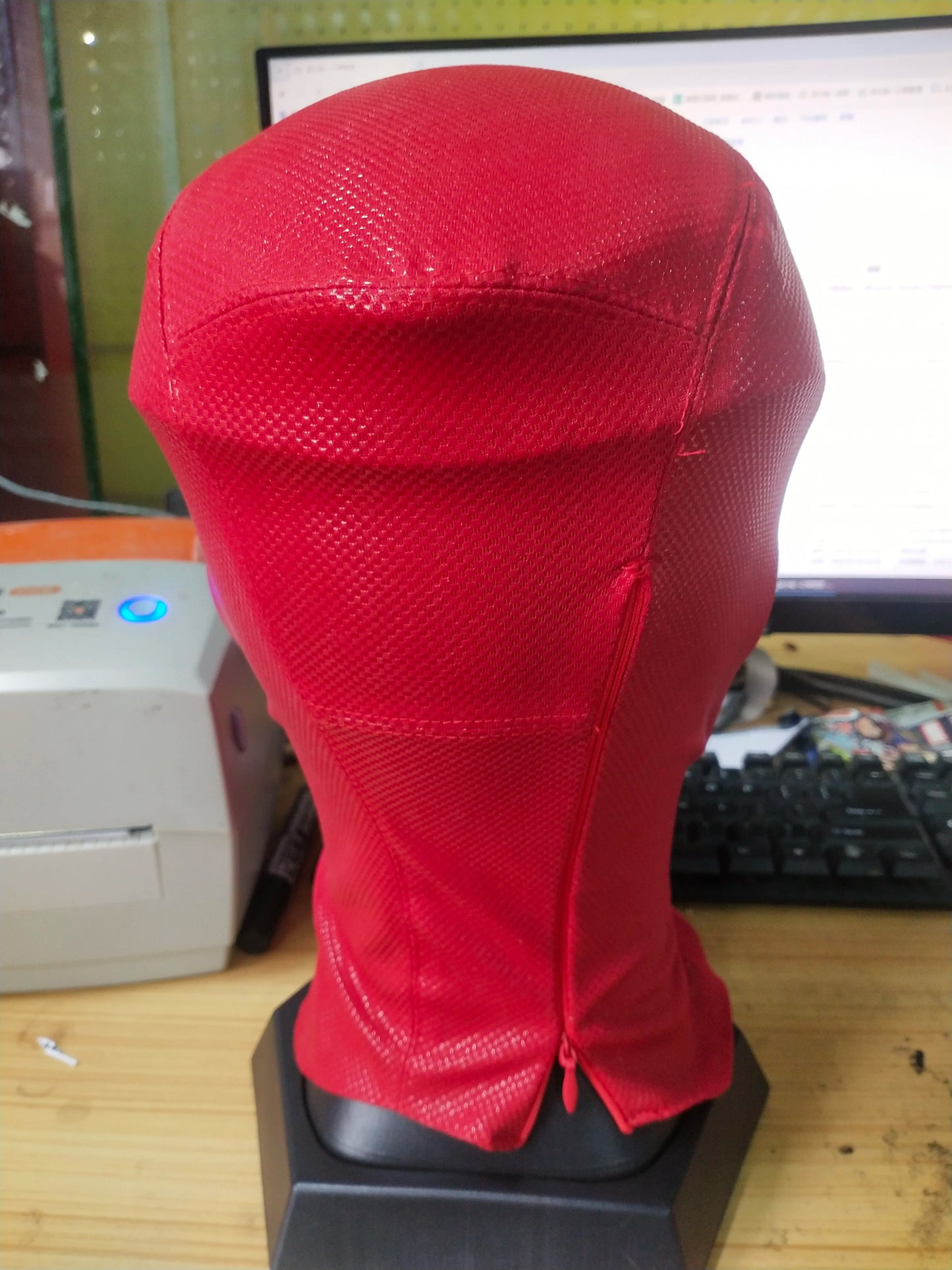 Marvel Deadpool Mask with 3D Screen Printed Fabric & 1 Pair of Magnetic Normal Eyes Halloween Cosplay Costume for Birthday Gift