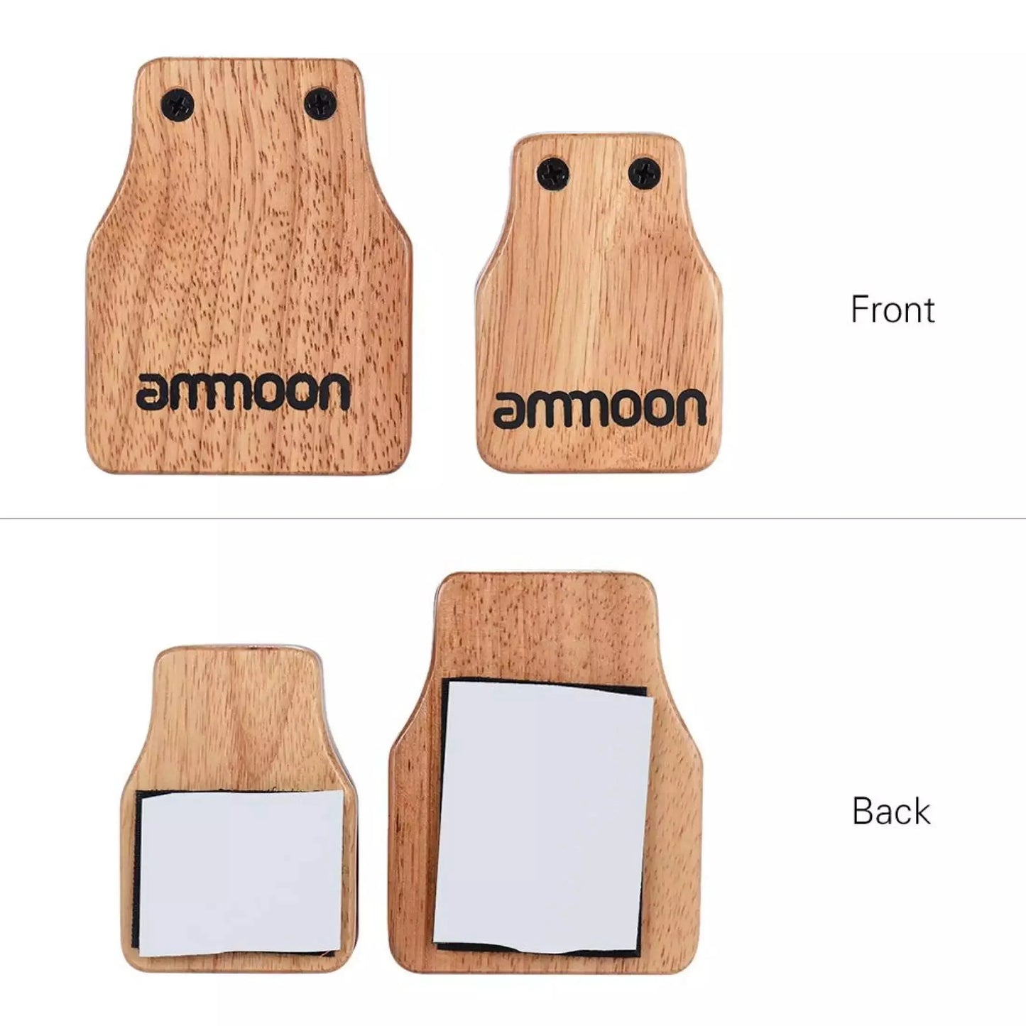 ammoon 2pcs Cajon Box Drum Large & Medium Companion Accessory Castanets for Hand Percussion Instruments