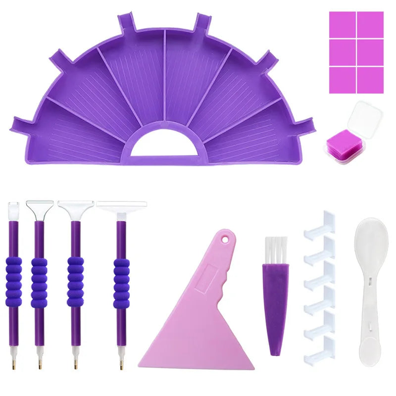 Diamond Painting Multifunctional turning drill tray DIY Diamond Storage tray Diamond Embroidery sieve drill tray Tool set