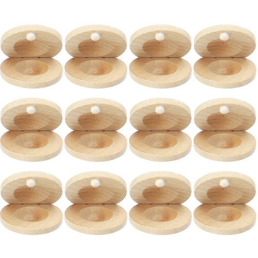 12 Pcs Castanets Children Wood Music Instrument Puzzle Kids Finger Small Wooden Infant