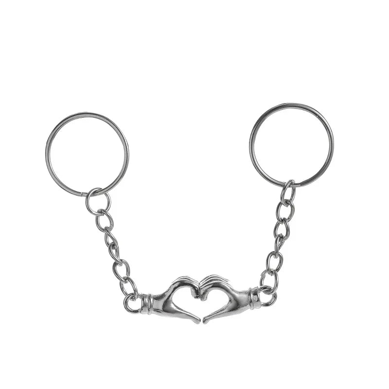1 Pair Alloy Hand Magnet Couple Key Ring Sweet Key Chains DIY Jewelry Gifts
