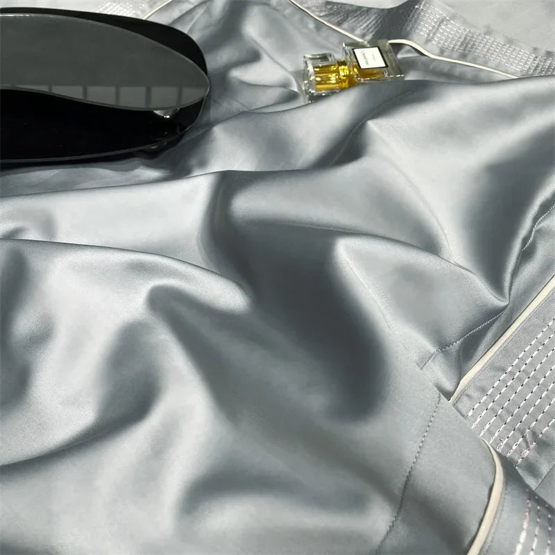 2000TC Egyptian Cotton Bedding Set Luxury Jacquard Duvet Cover Set with Sheet Silver gray Comforter Covers Pillowcases Bed Linen