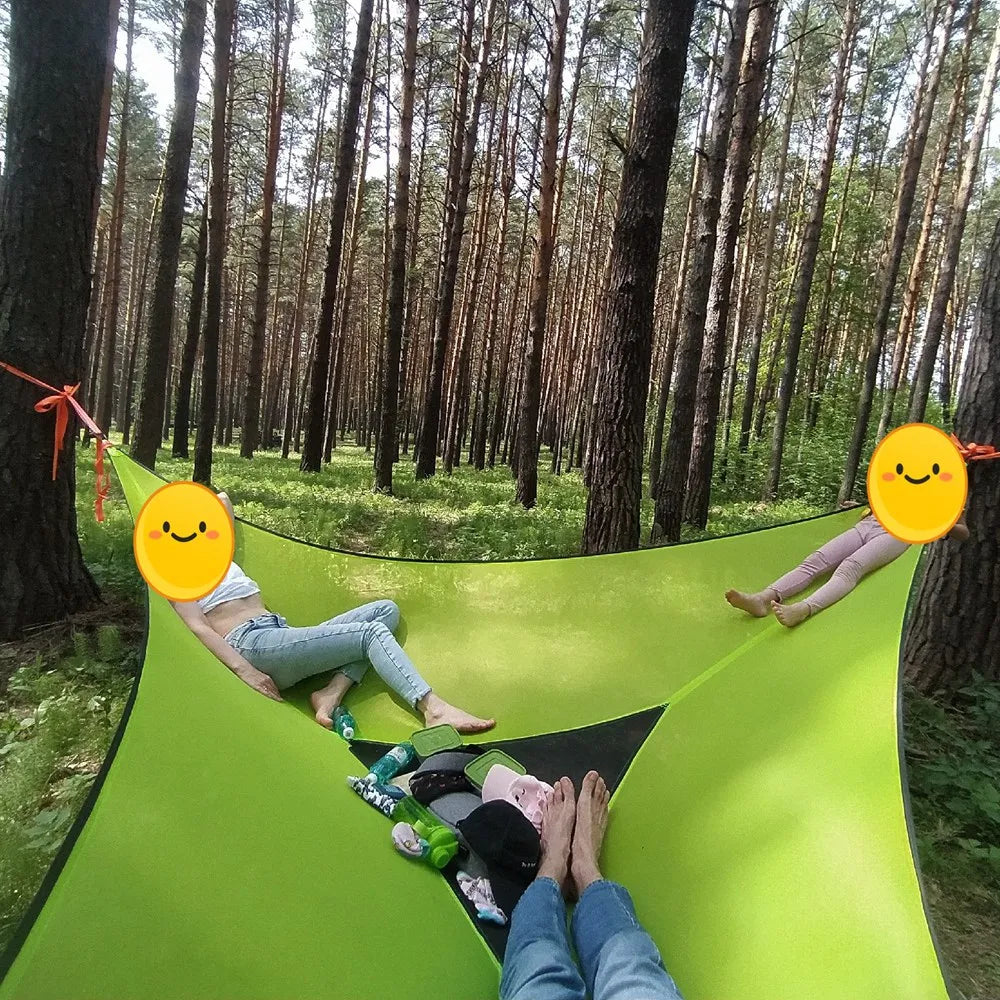 Vilead Camping Bed Folding Portable Triangle Hammock Multi Person Aerial Mat Convenient Outdoor Camping Sleep Hanging Bed Garden
