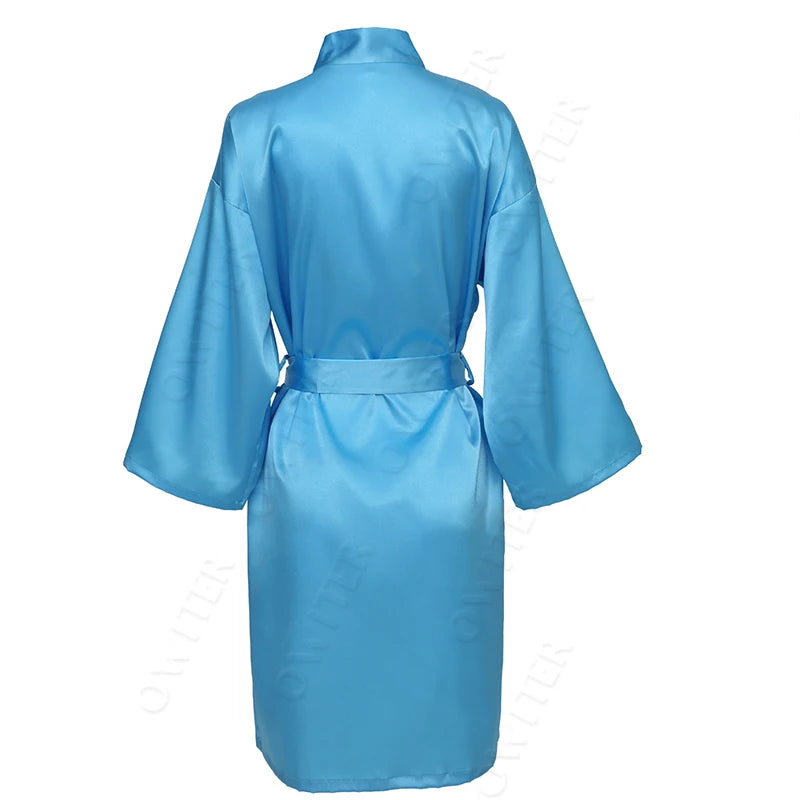 Bride Bridesmaid Robes Satin Solid Robe Orange Silk Robes for Women Ladies Satin Robe Women Wedding Robes