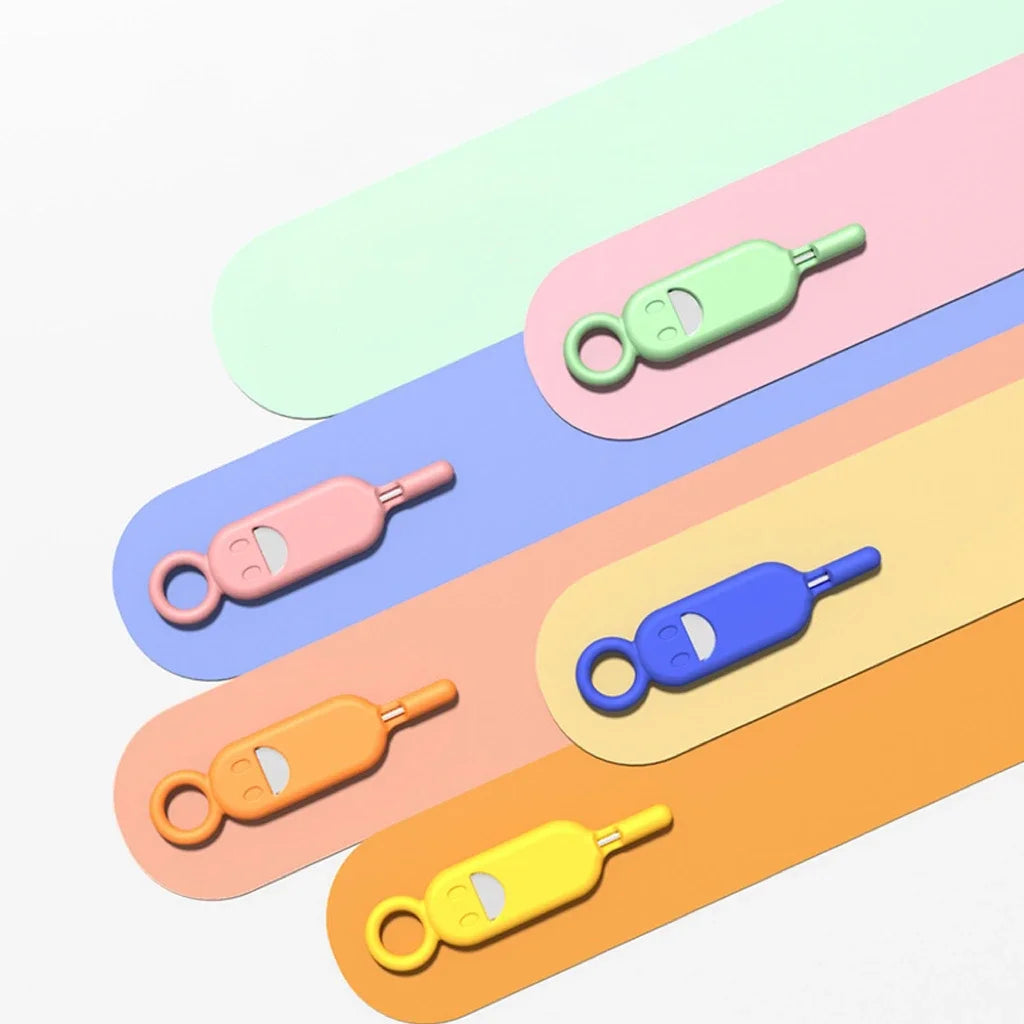 2 IN 1 Anti-Lost Sim Card Eject Pin Needle with Storage Case Mobile Phone SIMCard Protector Holder Ejecter Tool Keyring Pendent