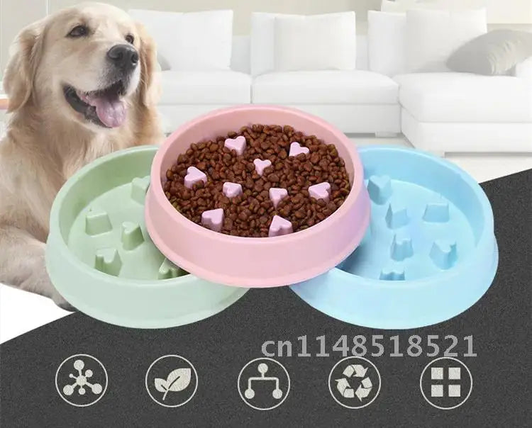 1Pcs Slow Feeder Pet Dog Bowl New Plastic Anti Choking Puppy Cat Eating Dish Bowl Anti-Gulping Food Plate Lick Pad