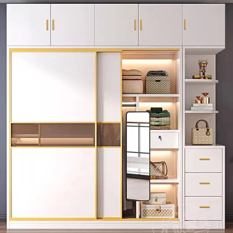 Clothing Rack Room Wardrobes Modern Display Clothes Bedroom Organizer Cabinets Wooden Simple Armario De Ropa Hotel Furniture