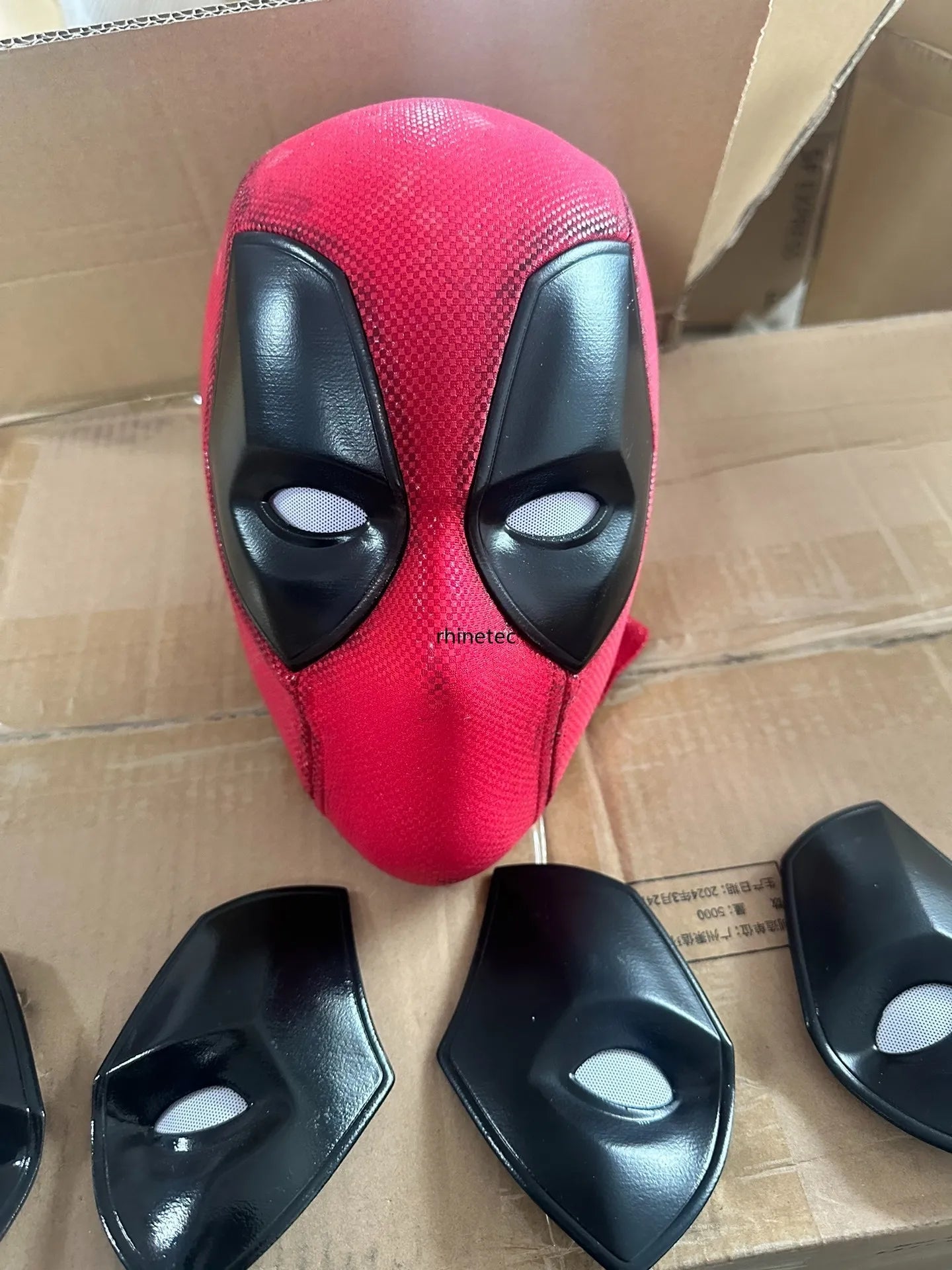 Marvel Deadpool Mask with 3D Screen Printed Fabric & 1 Pair of Magnetic Normal Eyes Halloween Cosplay Costume for Birthday Gift