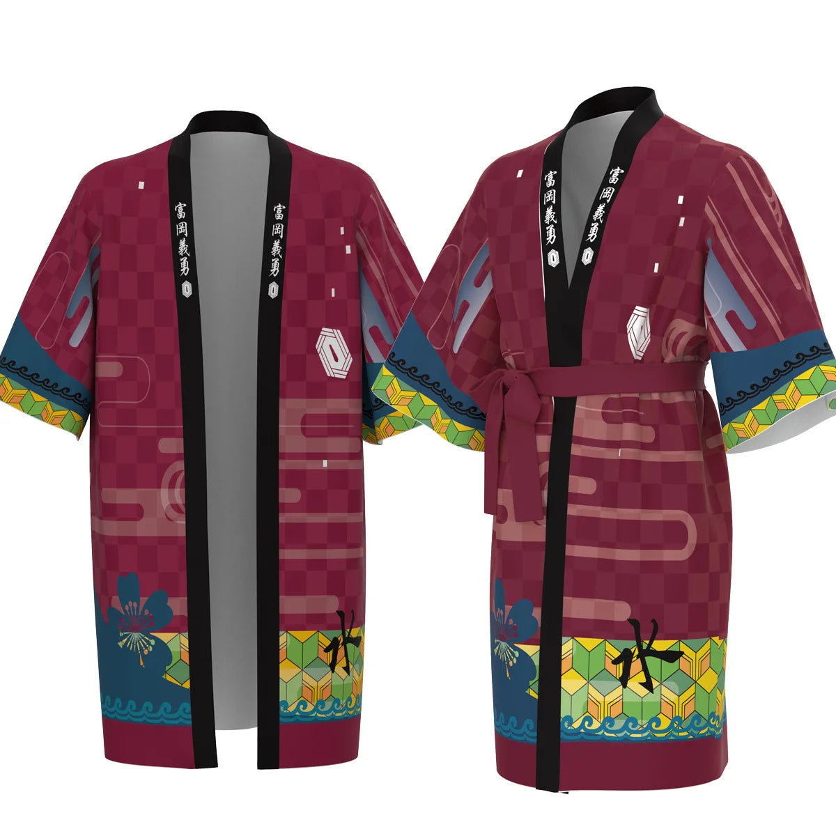 Demon Slayer Cosplay Cloak Tomioka Giyuu Cardigan Long Sleeve Kimono Kochou Kanae Costume Japanese Anime Haori Halloween Outfit