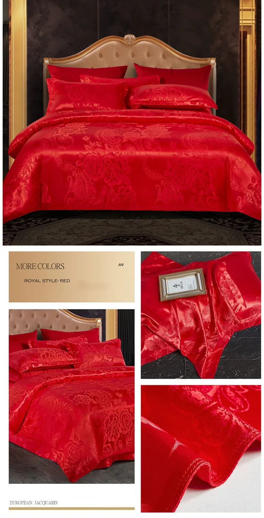 WASART Satin rayon jacquard white duvet cover couple 2 people double bed quilt cover bedding set queen king size comforter set