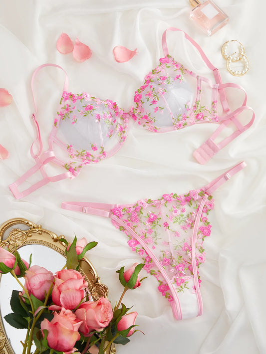 Fairy Lingerie Beautiful 2 Pcs Underwear Transparent Lace Exotic Sets See Through Delicate Bilizna Sexy Fancy Intimate 2024