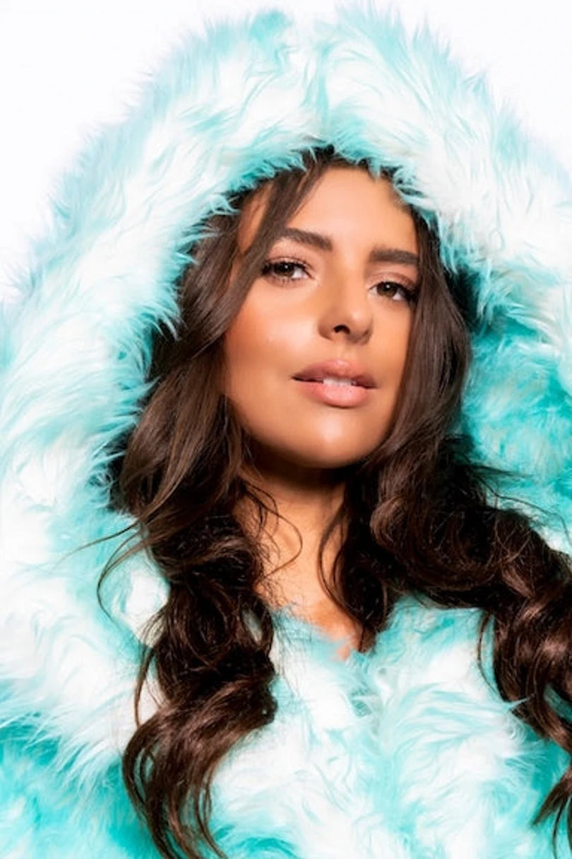 New LED Costume Faux Fur Coat Remote Controlled LED Lighting Festival And Party Costume Women Faux Fox Fur Coat
